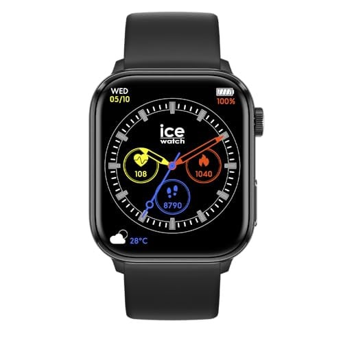 Ice-Watch ICE smart 2.0 Black - Zwart smart horloge voor heren met zwarte siliconen band - 022535