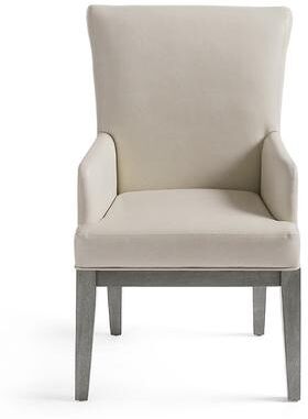 Corinne Dining Armchair - Gray Wash, Gray Wash/Marbled Dove Gray - Grandin Road