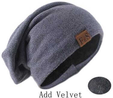 Multicon Wholesale Hub Spring Casual Soft Turban Hats, Fashion Bonnet Hat For Men And Women, Autumn Knitted Skullies Beanies Hip Hop Beanie add Velvet Blue
