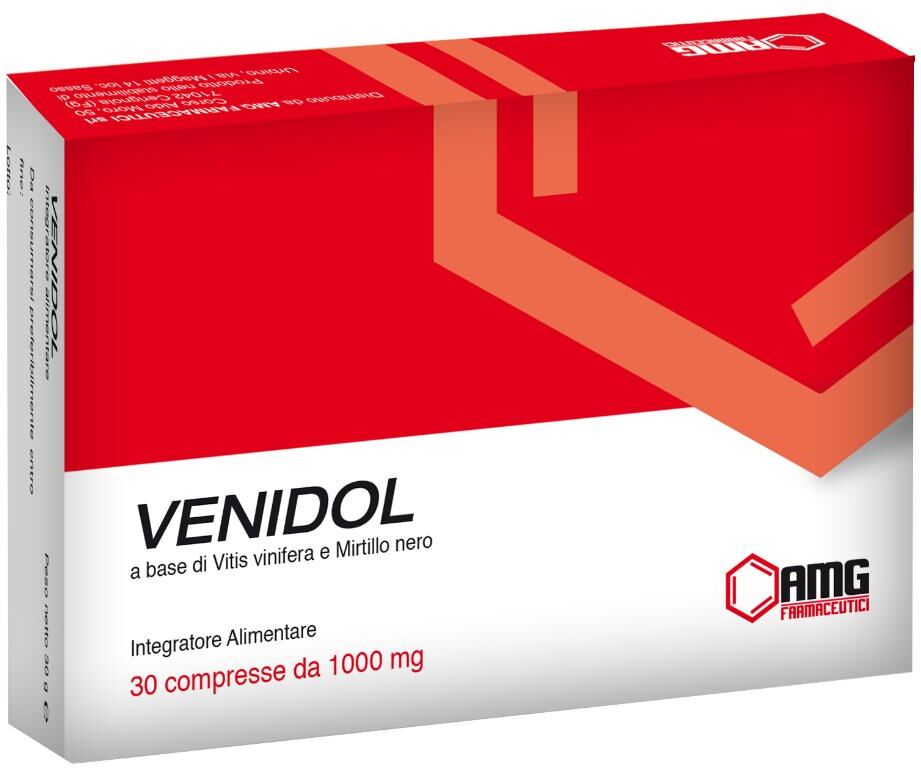 AMG FARMACEUTICI Srl Venidol Integratore 30 Compresse – Sollievo Gambe Gonfie e Pesanti, Circolazione Naturale