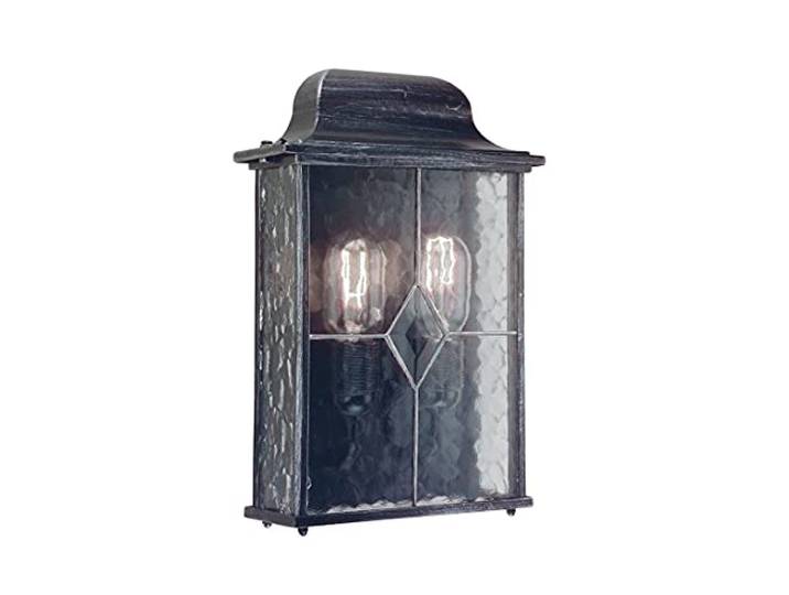 Wandleuchte Außenlampe Laterne Metall Glas 2 Flammig Außenwandleuchte IP23 Hof