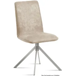 ESSZIMMERSTUHL (4er-Set) Dorice 47x92x60 Edelstahl/Natur