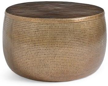 Bronx Storage Outdoor Outdoor Coffee Table - Antique Brass - Grandin Road