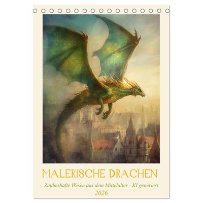 Malerische Drachen (Tischkalender 2026 DIN A5 hoch), CALVENDO Monatskalender