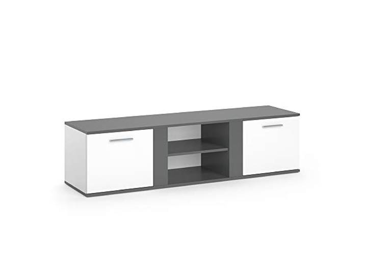 Vicco Lowboard Novelli, Anthrazit, 155 x 41 cm zur Verwendung als TV-Board mit mehreren Ablageflächen