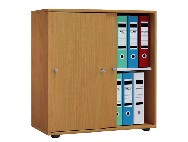 Armoire de bureau L 70 x 74 x 37cm Marron/Imitation hêtre