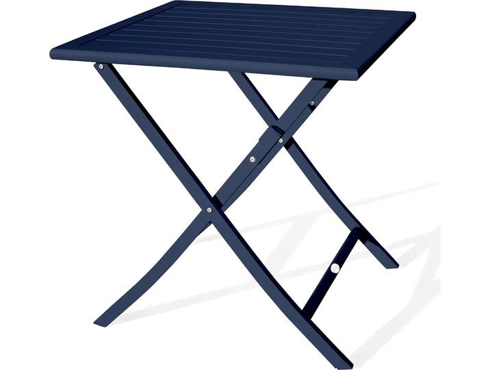 Table de jardin carrée pliante en aluminium (2 places)
