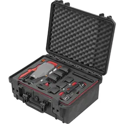 TomCase Travel Edition Aufbewahrung und Transport für Mavic 3, spezielle Noppe (Drohnen Koffer, DJI Mavic 3), Drohne Tasche, Rot, Schwarz