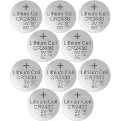CR2430 Knopfzelle 10er Pack (DL2430) 3V Lithium Batterie - Hohe Kapazität 290mAh für lange Laufzeit - Für Fernbedienung, Waage & Elektronik