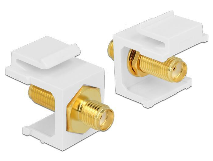 Delock 86365 SMA naar SMA adapter, Wit