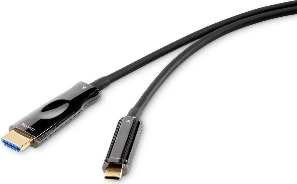 Renkforce USB-C / HDMI Adapterkabel USB-C Stecker, HDMI-A Stecker 10.00 m Schwarz RF-4532668 USB-C-Displaykabel