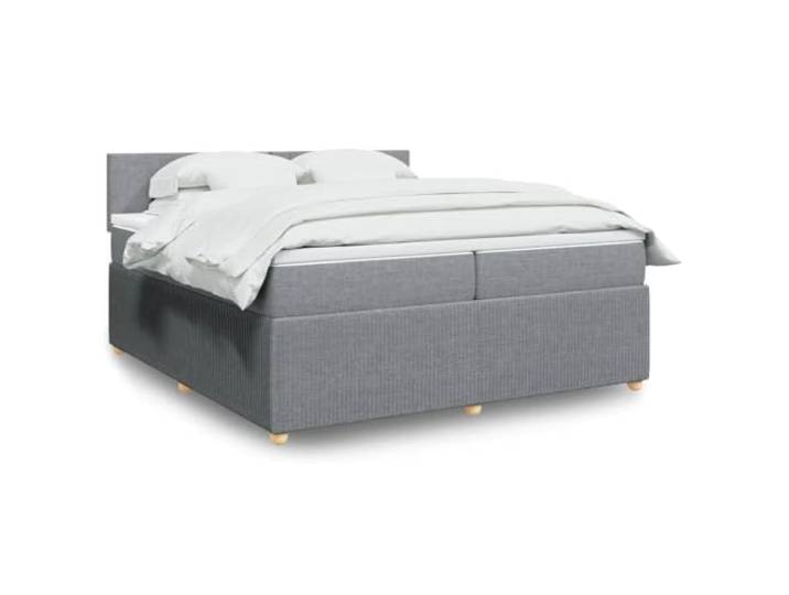 RJPLMFV Lattenrost mit Matratze, Polyester, Hellgrau, 200 x 200 cm Individuelle Taschenfedern, abnehmbarer Bezug, waschbar, Design mit Latten