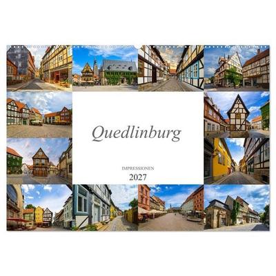 Quedlinburg Impressionen (Wandkalender 2027 DIN A2 quer), CALVENDO Monatskalender