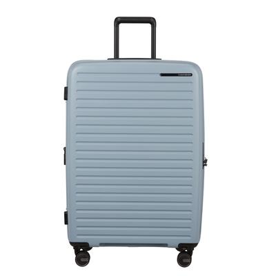 Hartschalen-Trolley SAMSONITE "RESTACKD, verschiedene Größen und Farben", Gr. B/H/T: 51cm x 75cm x 29cm 99 l, fog blau, Polypropylen, unifarben, Koffer, Unisex Koffer für Ferien und Geschäftsreise, mit Volumenerweiterung