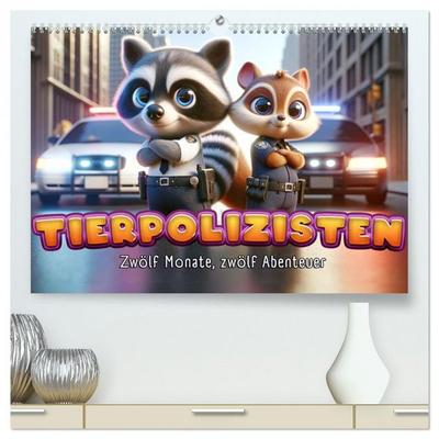 Tierpolizisten - Zwölf Monate, zwölf Abenteuer (hochwertiger Premium Wandkalender 2026 DIN A2 quer), Kunstdruck in Hochglanz