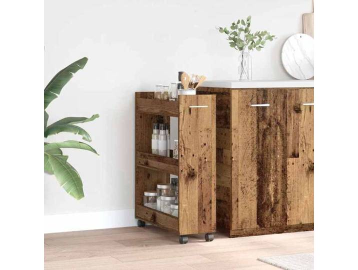 (ON SALE)Meuble de rangement - Armoire avec roue - Bois ancien - 60x22x79 cm Bois d'ingénierie EU305382