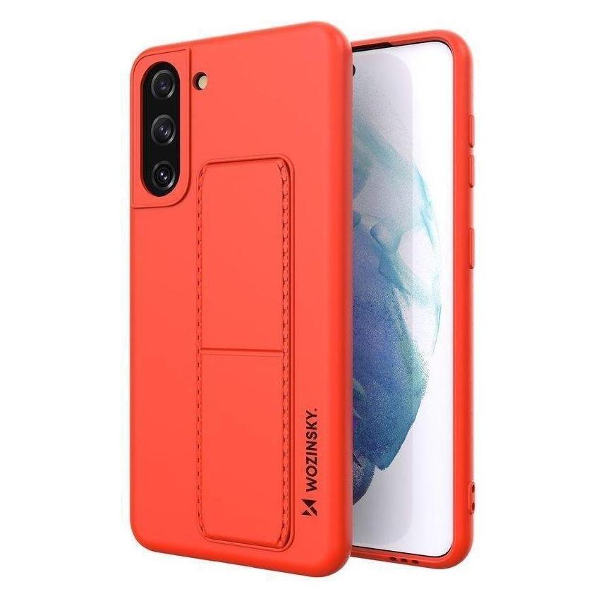 Wozinsky Kickstand Case Silicone Stand Cover for Samsung Galaxy S21 + 5G Red (Samsung Galaxy S21+ 5G) (Wozinsky Kickstand Samsung S21 Plus Red)