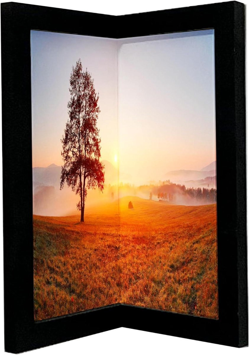 Hoek Fotolijst Zwart - Wandlijst voor Decoratie - 30 x 15 cm