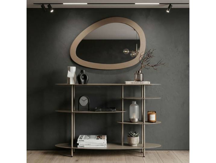 Miroir mural forme asymétrique 71x48 cm Dolly Gris