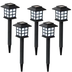 5x LED Solarleuchte Steckleuchte Gartenleuchte Dämmerungssensor Schwarz H 38 cm