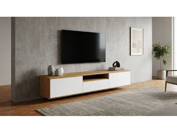 Stylishes Hängesideboard nach Maß Eiche Natur geölt