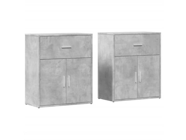 HGFDVCMR Sideboard 2er Set Betongrau 60x31x70 cm Holzwerkstoff Anrichte Kompakte Kommode im Beton-Look für Wohnzimmer und Flur, bietet stabilen Stauraum auf zwei ebenen Stellflächen.