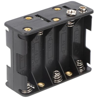 goobay Batteriehalter AA für 10x Mignon LR6 mit Druckknopf – Batteriehalter AA Mignon, Batterie Halterung Elektronik (Kunststoff)