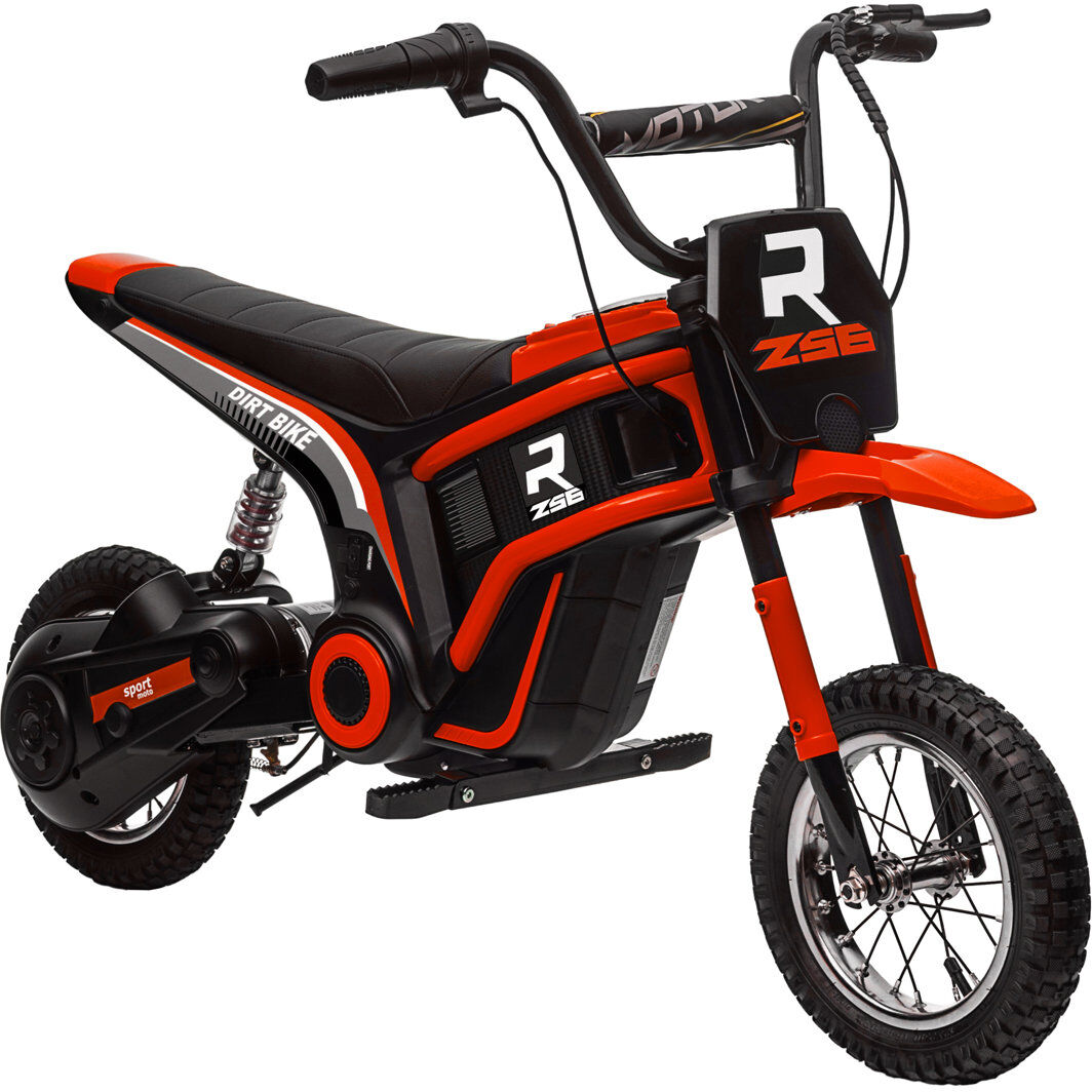 HOMCOM 24V Kids Electric Motorbike with Twist Grip Throttle, Music, Horn Red