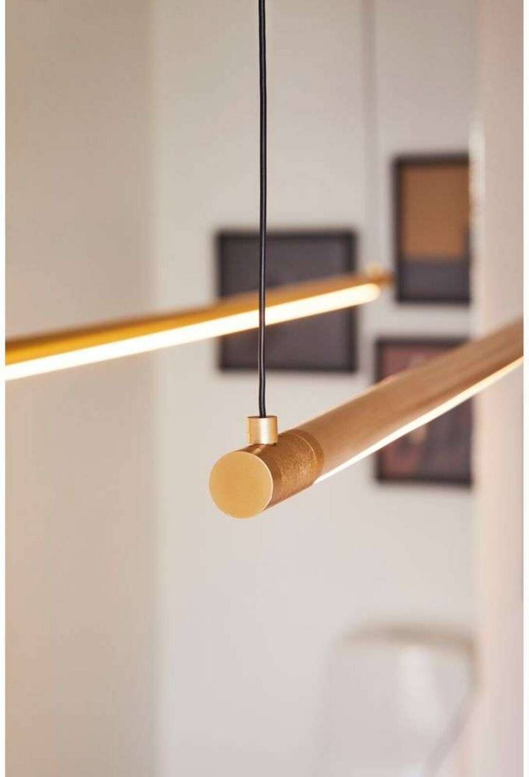 LOOM DESIGN Lámpara colgante LED Straw 200, atenuable, Latón / Oro, Salón / Comedor, Aluminio, Moderno