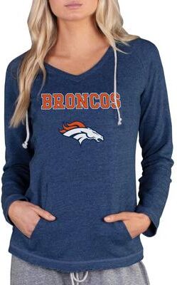 NFL Mainstream Women's Long-Sleeve Hooded Top (Size Small) Denver Broncos, Cotton,Polyester,Rayon