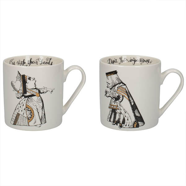 Alice In Wonderland Set Of 2 King & Queen Of Hearts Mugs