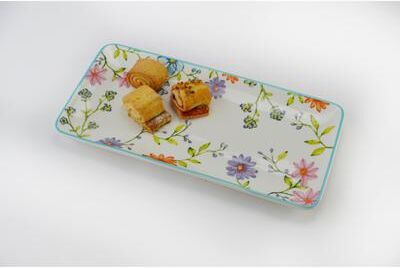 "Euro Ceramica Charlotte 14.5"" Rectangular Serving Tray - 14.5 in. x 7 in. x 0.98 in."