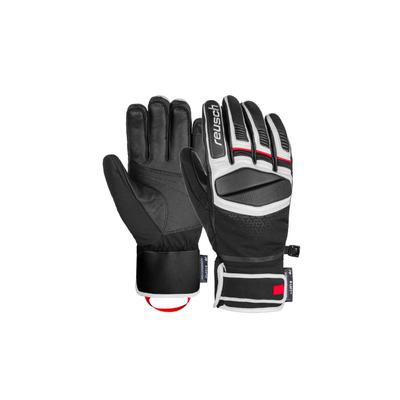Skihandschuhe REUSCH "Mastery", Damen, Gr. 8,5, schwarz (schwarz, rot), 50% Ziegenleder, 45% Polyester, 5% Polyamid, mehrfarbig, Handschuhe, mit höchster Wärmestufe