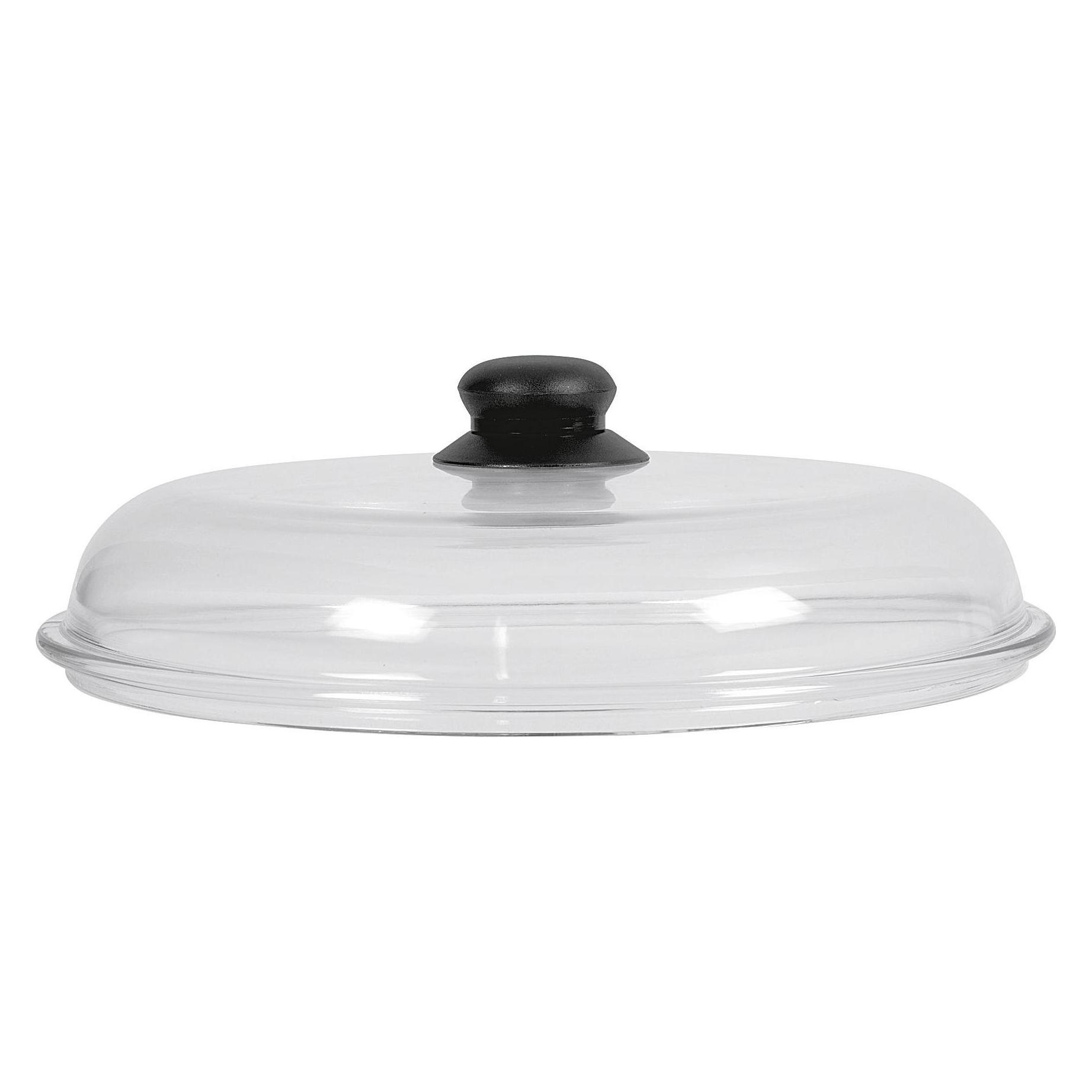 Krüger Glasdeckel mit Kunststoffknopf (28 cm, Glas, Kunststoff) (GL28M)