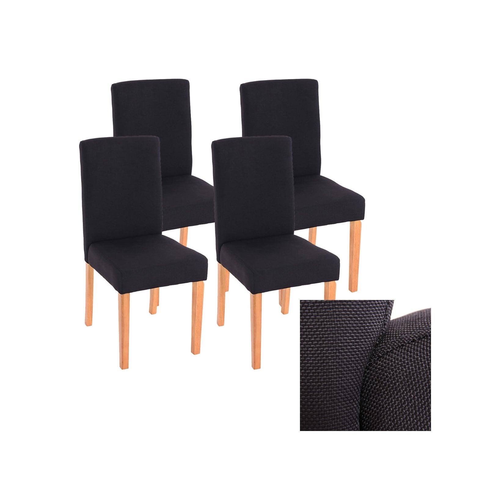 4er-Set Esszimmerstuhl Stuhl Küchenstuhl Littau ~ Textil, schwarz, helle Beine