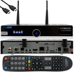 Octagon SF8008 4K COMBO SUPREME V3 UHD E2 DVB-S2X & DVB-C/T2 Linux PVR Receiver mit 2.4/5G Dual-Band WiFi + M.2 Schnittstelle