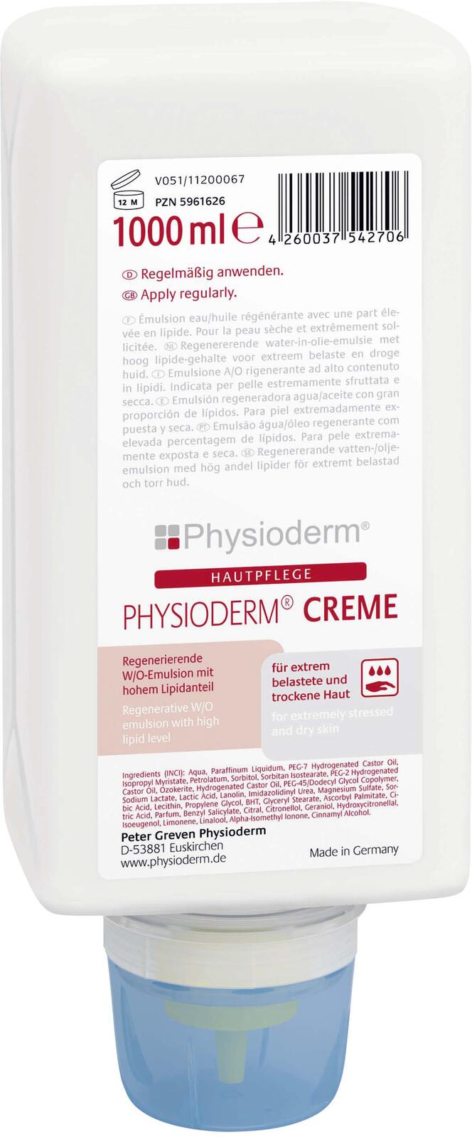 Physioderm® Hautschutzcreme 1,0 l 14009001
