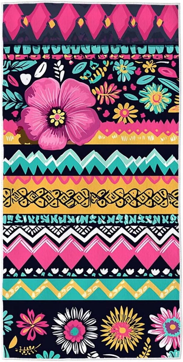 Strandlaken XXL Bohemian print - Sneldrogend microvezel handdoek - 100 x 200 cm