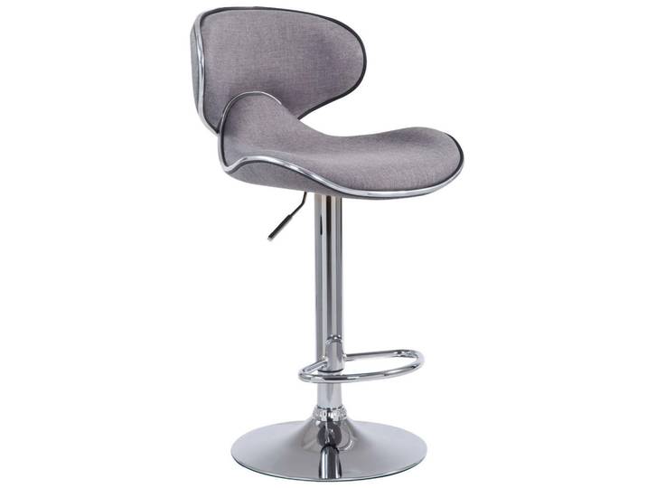 CLP Barhocker Stoff Hellgrau, Metall, 46x88x49 cm, Esszimmer, Barmöbel, Barhocker