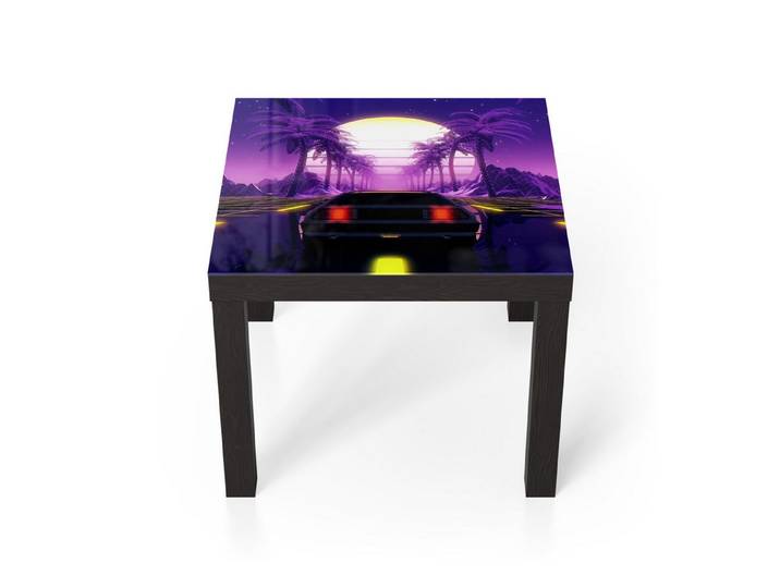 DEQORI Couchtisch 'Neon Nostalgie', Glas Beistelltisch Glastisch modern