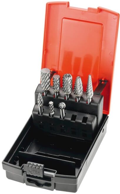 HOLEX Jeu de fraises rotatives 8 pièces, acier Z − grossières (547120)