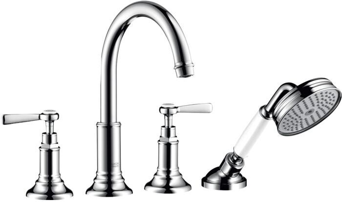 Hansgrohe Axor Montreux Wannenarmatur 16554000 chrom, Hebelgriffe, 4 Locharmatur