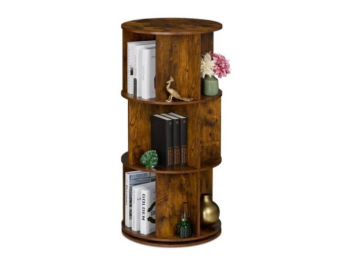 Relaxdays Boekenkast roterend industrieel