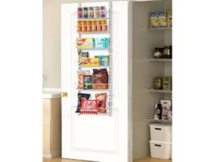 VEVOR Vorratsschrank Speisekammer-Organizer Aufbewahrung über der Tür, 6-stufige Gewürzregale zum Aufhängen aus Stahl, verstellbare Lagerregale für die Wand, für Zuhause Küche Badezimmer, weiß