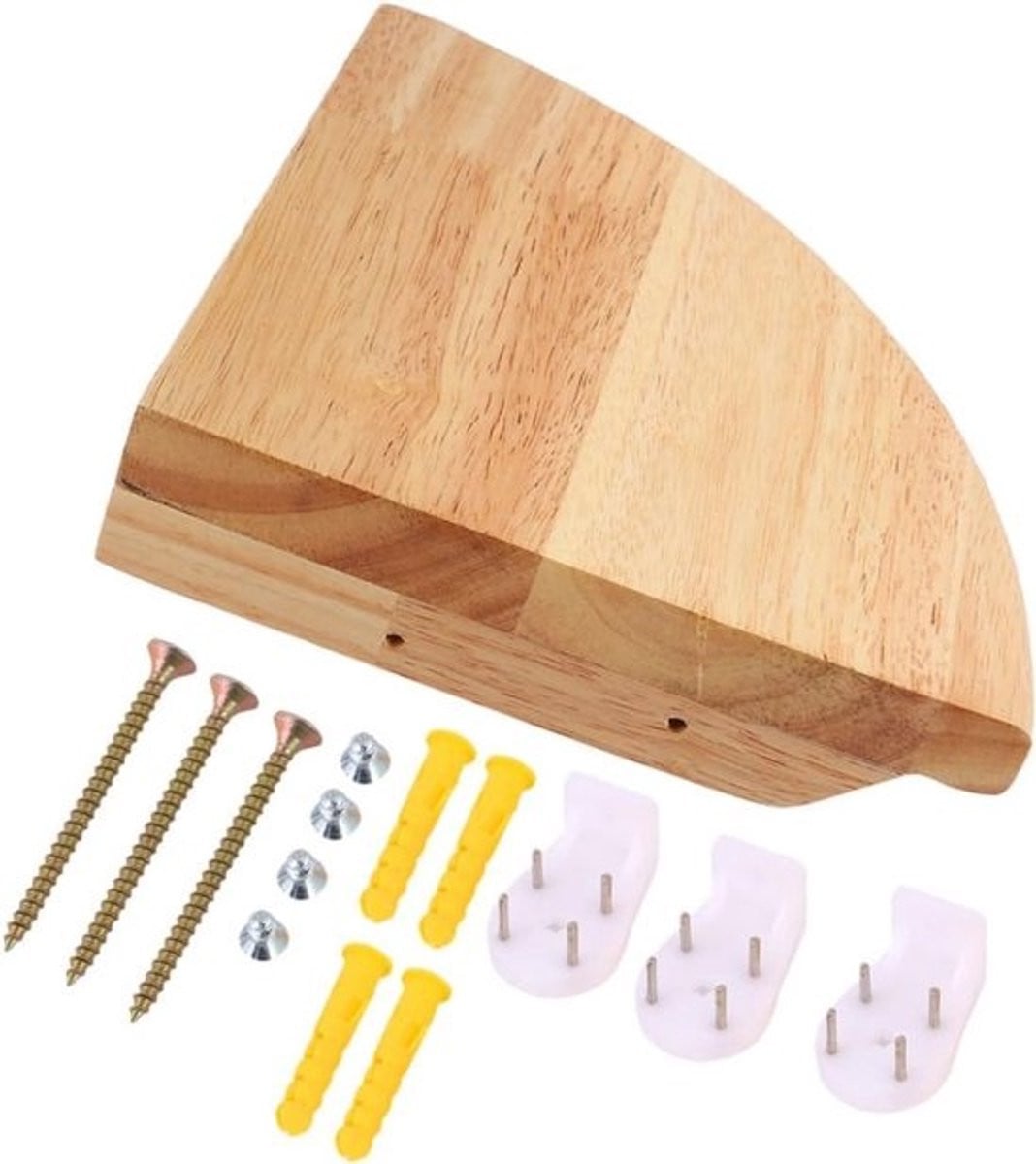 Houten Hoekplank Set voor Wandmontage in Keuken, Badkamer of Slaapkamer