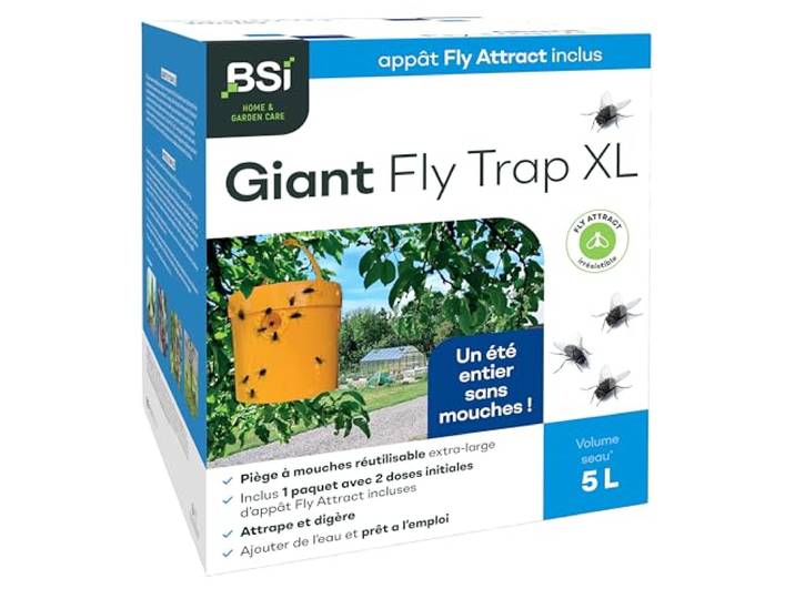 BSI - Vliegenval - Groot formaat - Inclusief 6 x 40g lokstoffen - Natuurlijk - 5L