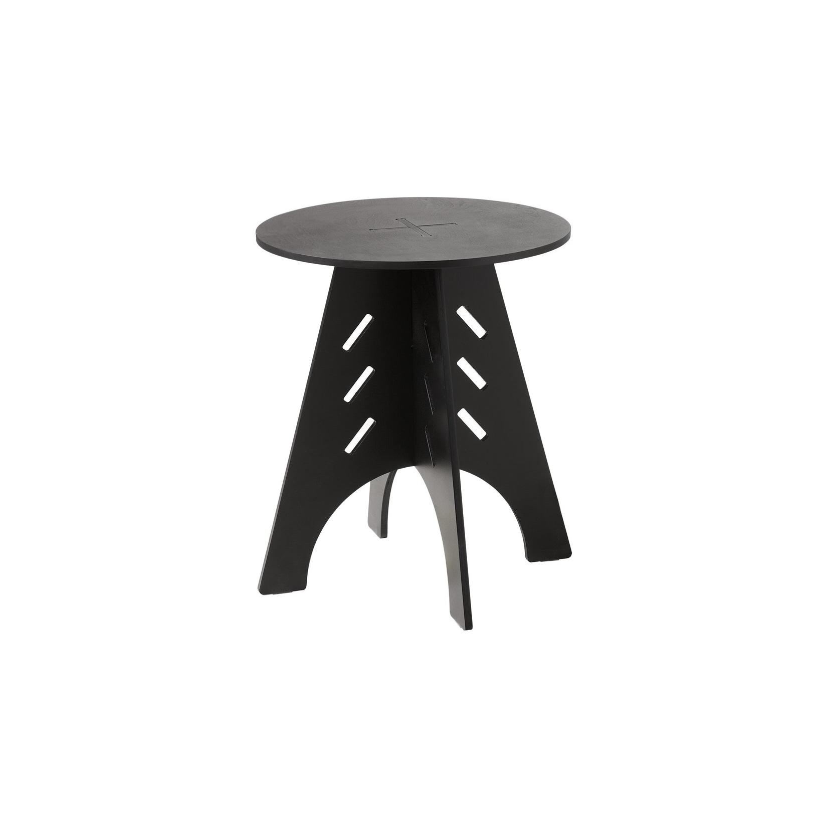 SoBuy Couchtisch mit Zapfenverbindungen Schwarz 46,5x46,5x54,5cm Industriell