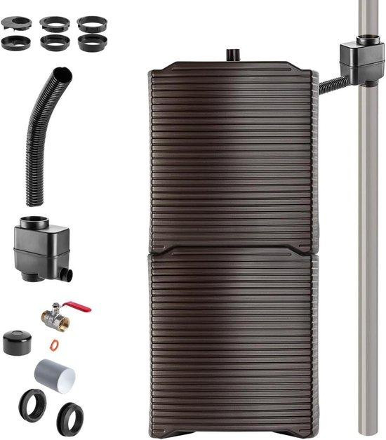 KADAX Regenton Set Water Collector Tuin Water Opslag Modulair Verstelbaar 126 Liter Mocha