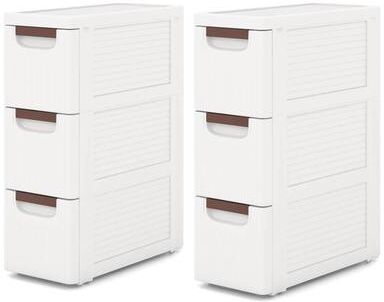 1/2 PCS 3-Drawer Narrow Storage Cart w/Wheels Cabinet