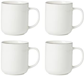 Oneida 24 Seven Black Rim Mugs, Set of 4